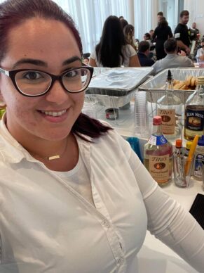 Estella Valle Bartending School graduate working and making money