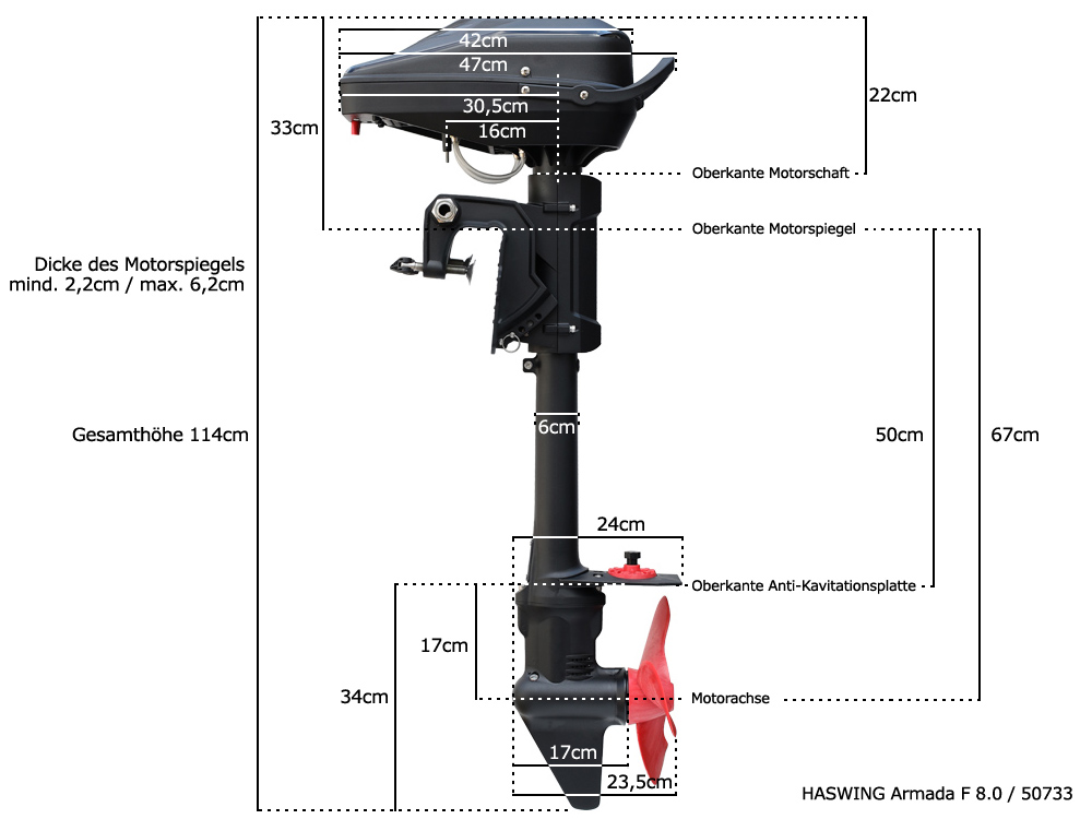 Haswing Armada F 8.0 / Távirányító / 4500W / 48V kefe nélküli - Kormánykerék vezérlés