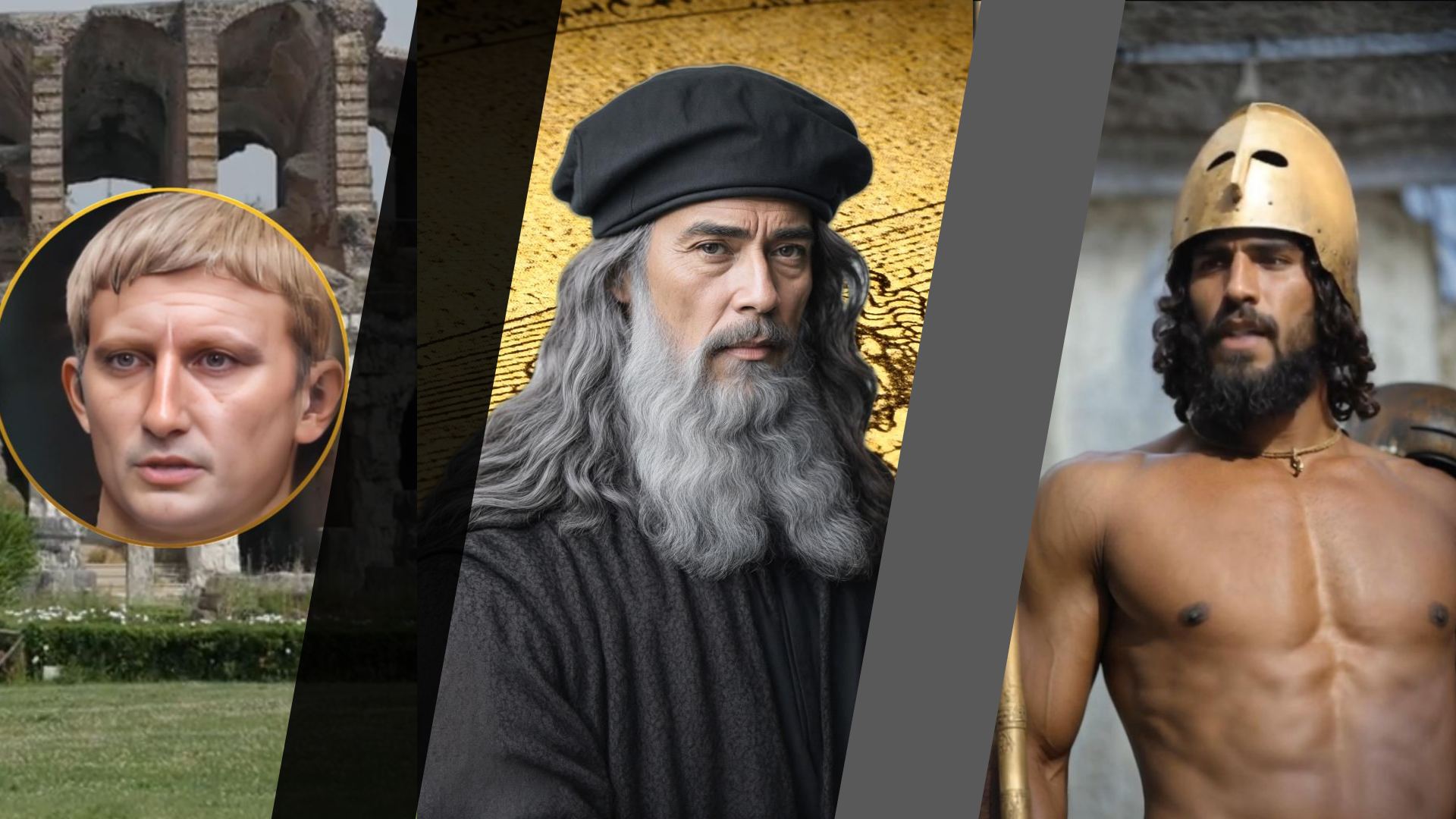 Rinascita digitale personaggi storici giulio cesare leonardo da vinci bronzi di riace