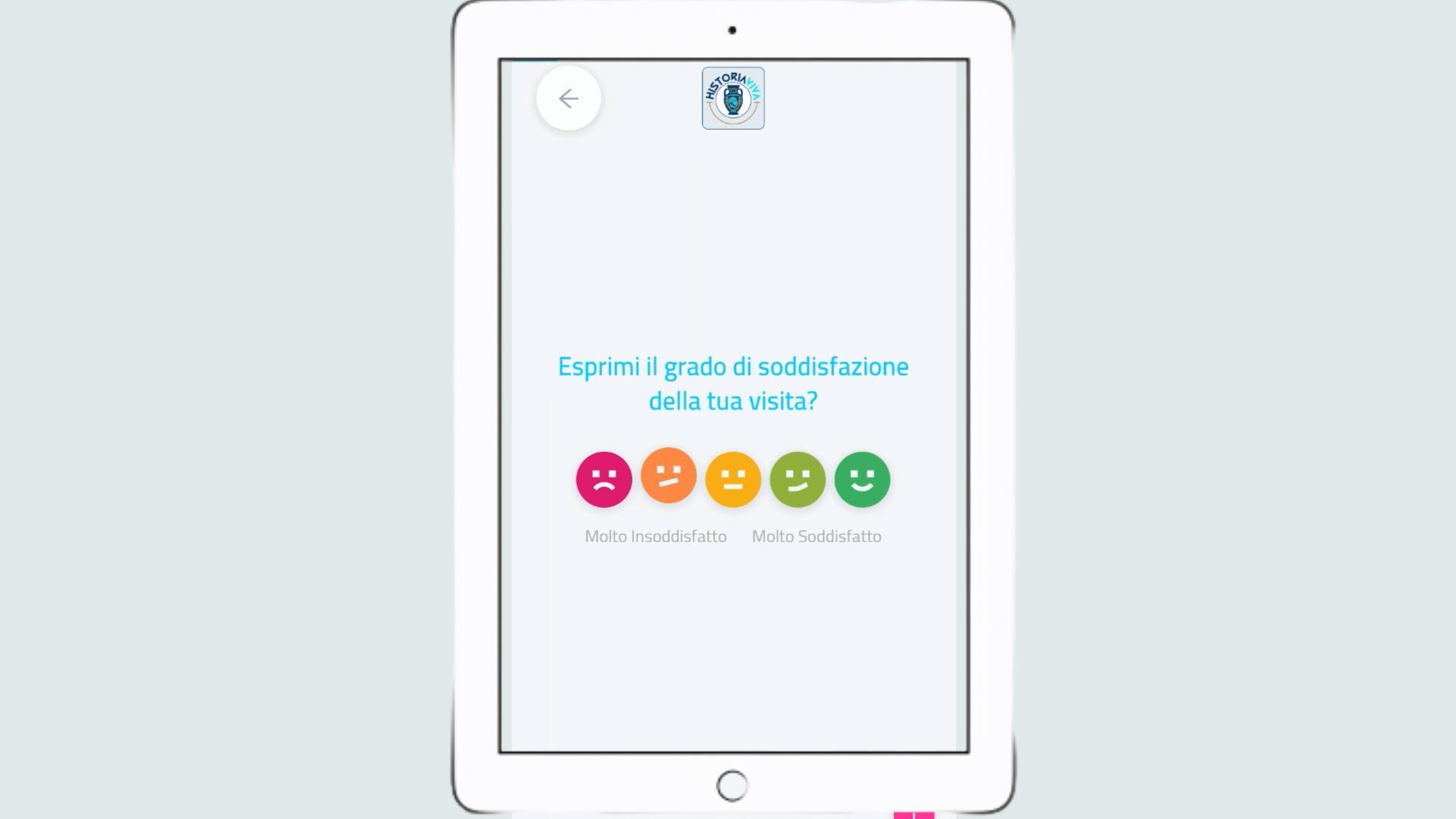 Tablet kiosk per raccogliere feedback dai visitatori in un museo