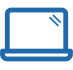 Blue laptop icon isolated on white background.