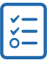 Blue check mark icon on white background.