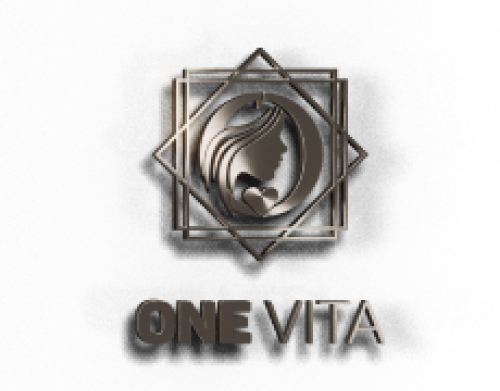 "One Vita" logo. The profile of a woman's face is stylized in a geometric frame, under which the words "One Vita" are written.