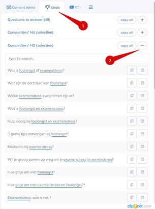 ideas tab
