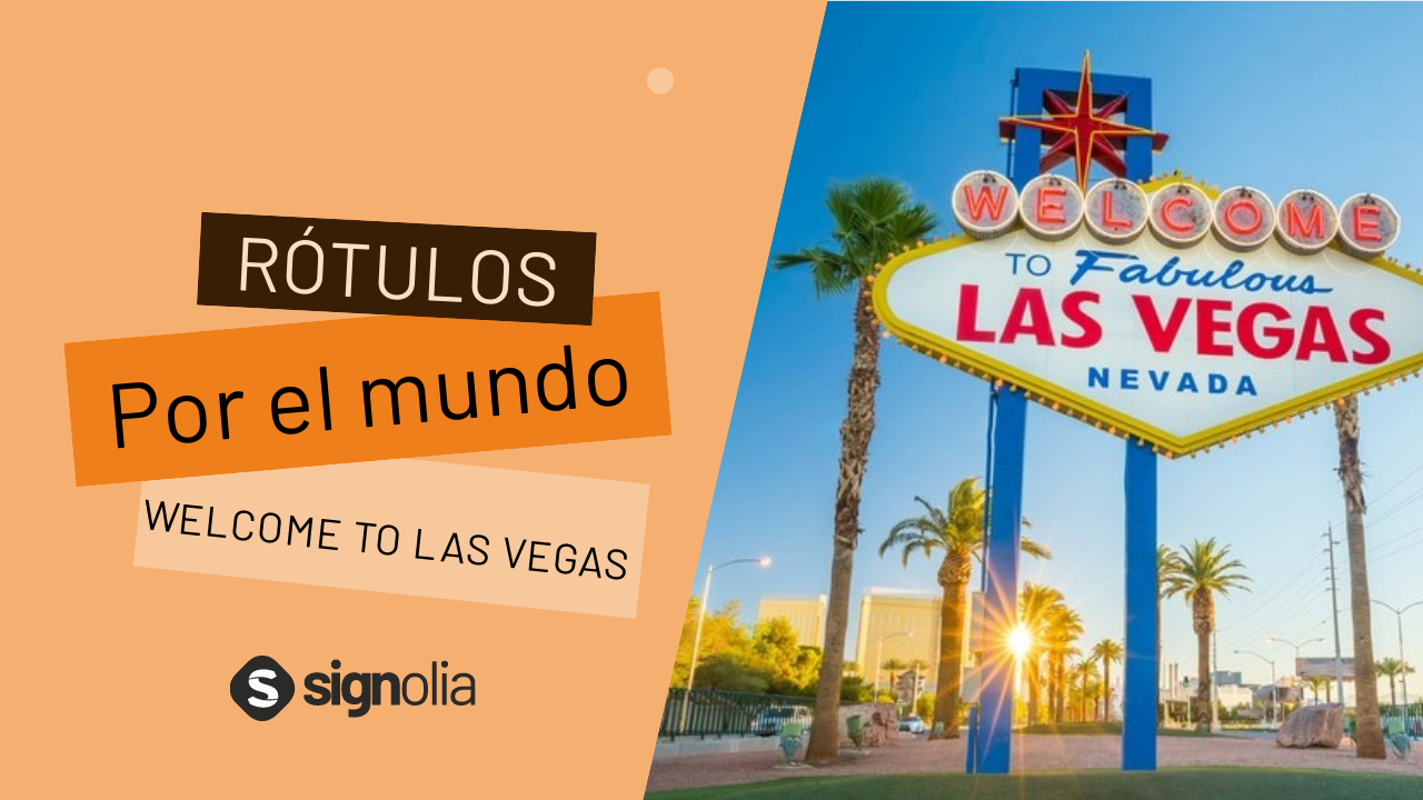 cartel de bienvenido a las vegas