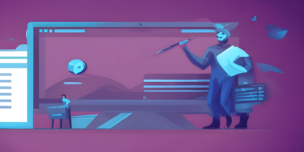 An illustration of a man analyzing SEO issues on a computer screen.
