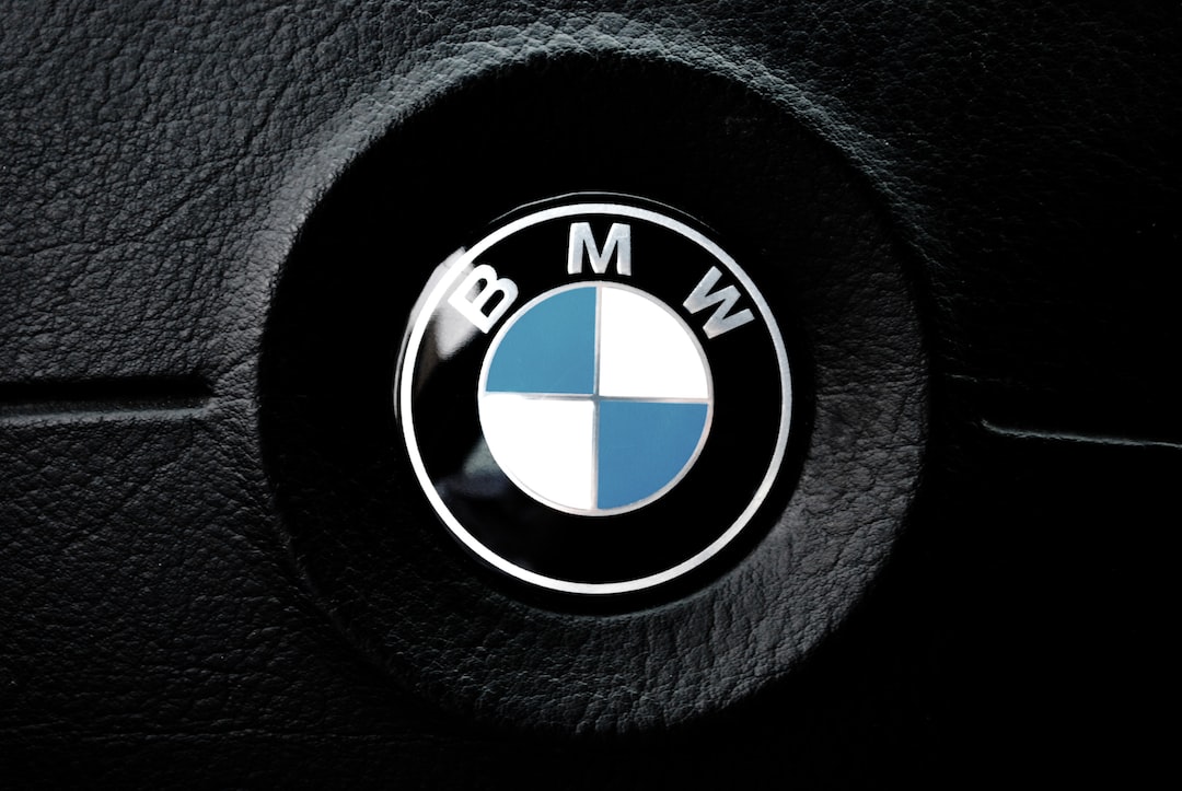 Bmw logo on the dashboard of a car.