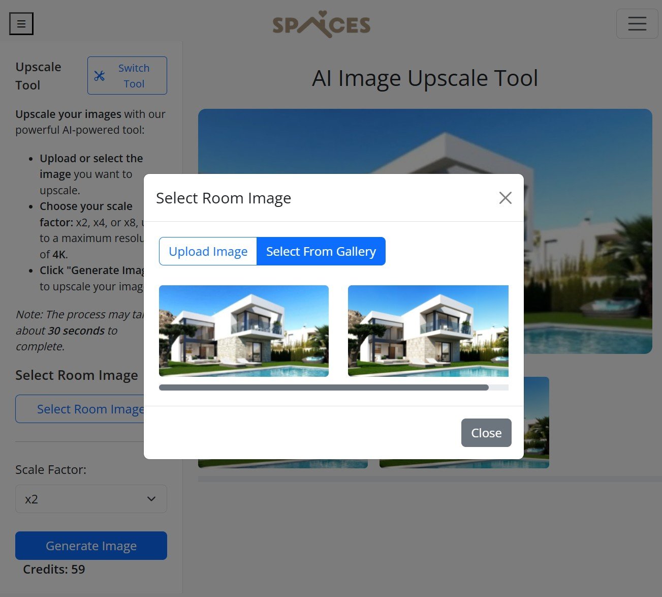 Step 1 - Upload or select image